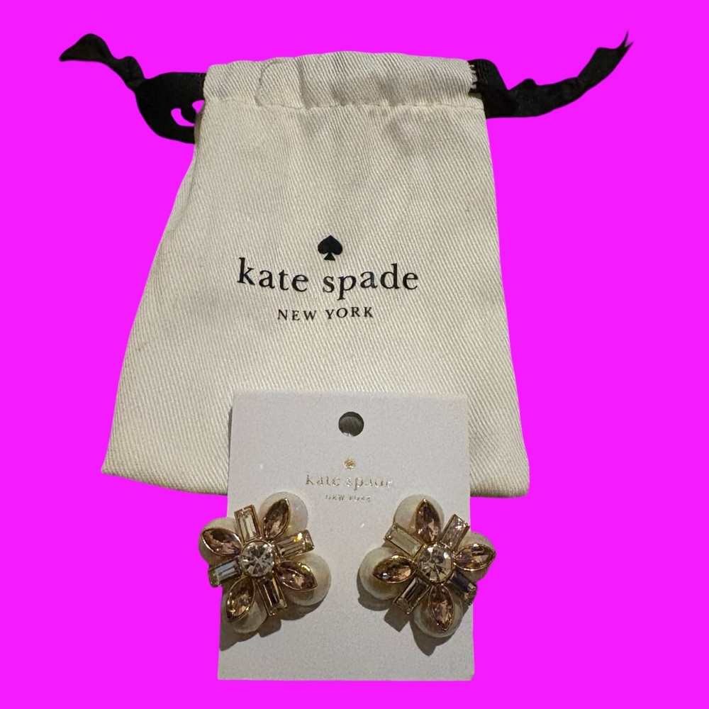 Kate Spade Cocktails & Conversation Gold Floral Stud Earrings